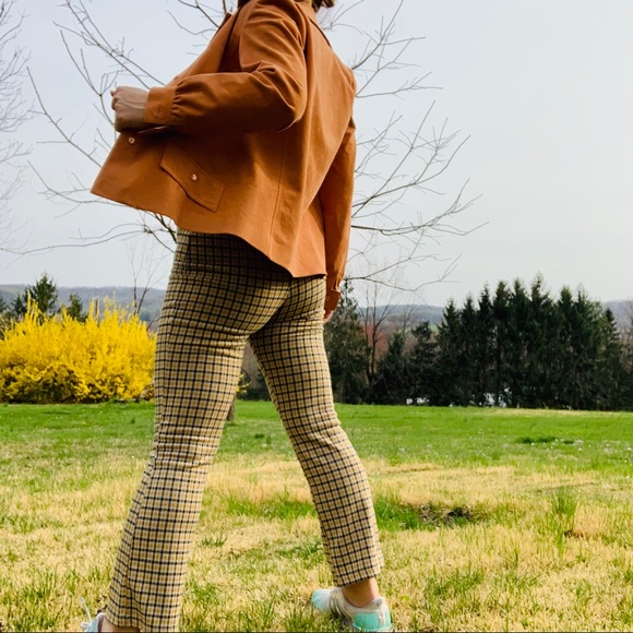 UO Modern Vintage Plaid Tattersall Hi Waist Pants - Picture 9 of 16